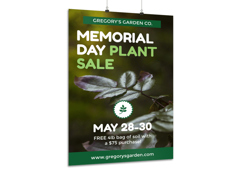 Memorial Day Plant Sale Poster Template