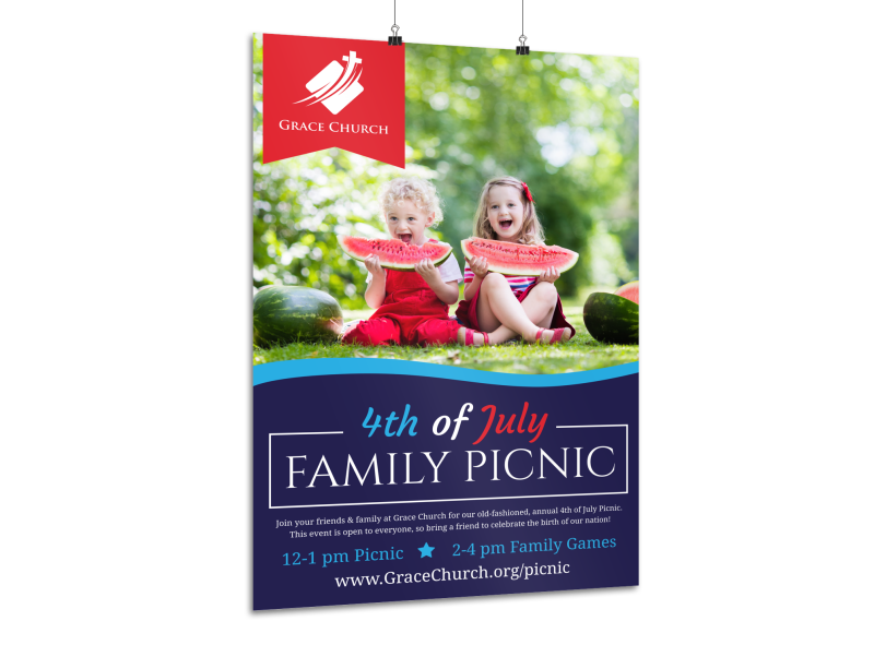 4th Of July Family Picnic Poster Template