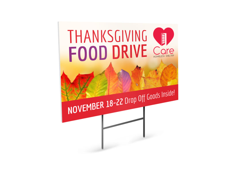 thanksgiving food drive yard sign template mycreativeshop