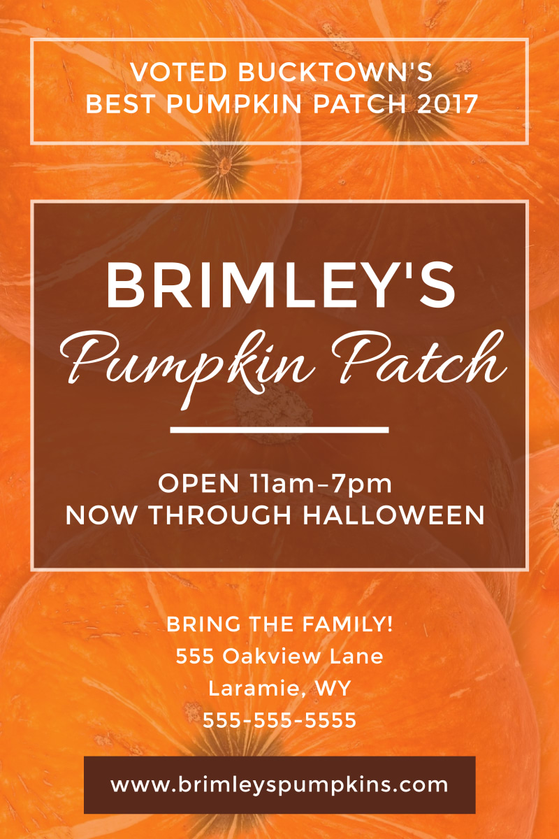 Halloween Pumpkin Patch Poster Template | MyCreativeShop