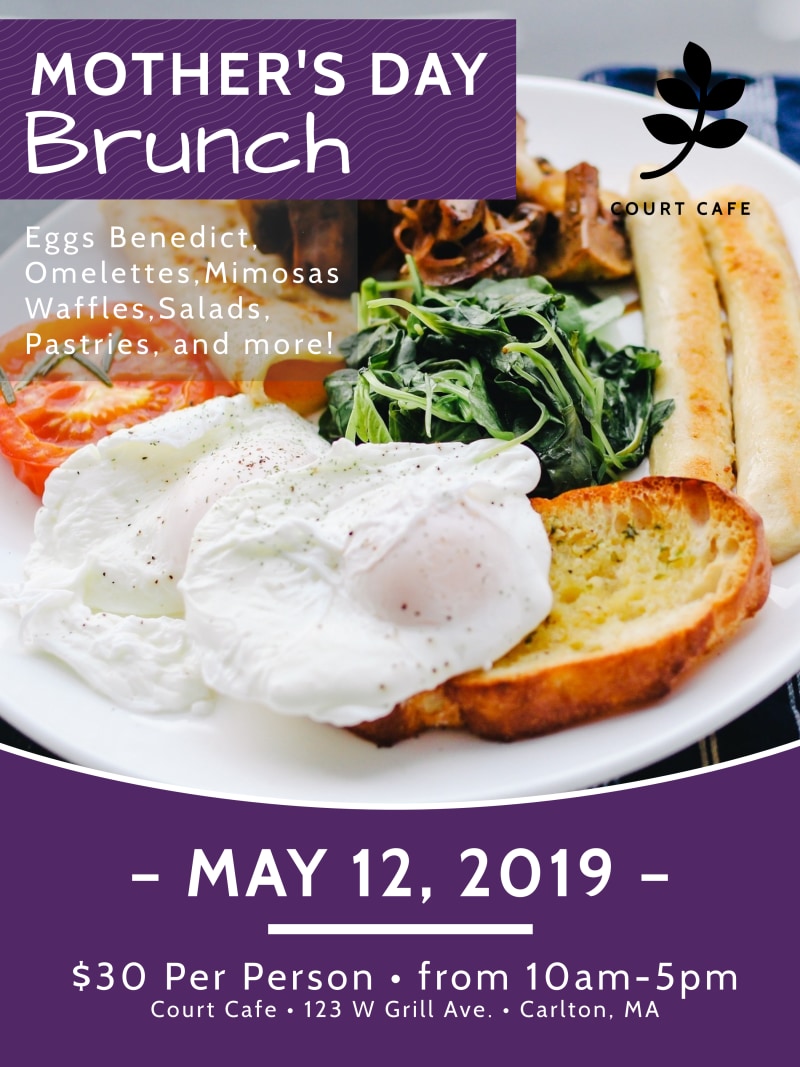 Purple Mother's Day Brunch Poster Template