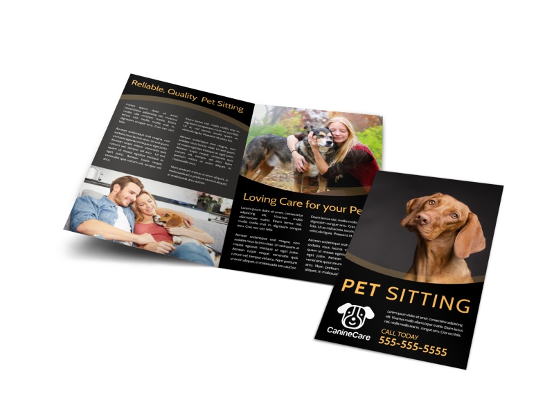 Quality Pet Sitting BiFold Brochure Template