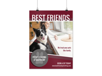 Pet Sitting Poster Templates Template Preview