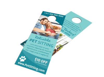 Promo Pet Sitting Door Hanger Template preview