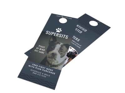 Pet Care Door Hanger Template preview