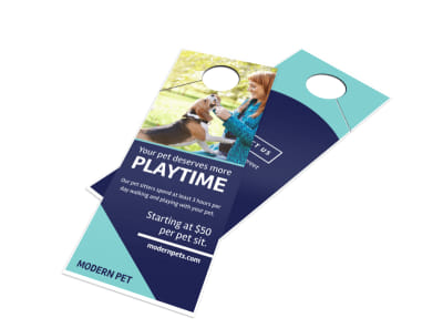 Playtime Pet Sitting Door Hanger Template preview