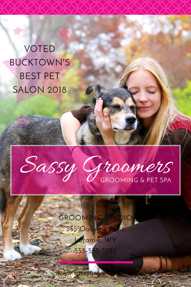 Sassy Dog Grooming Poster Template