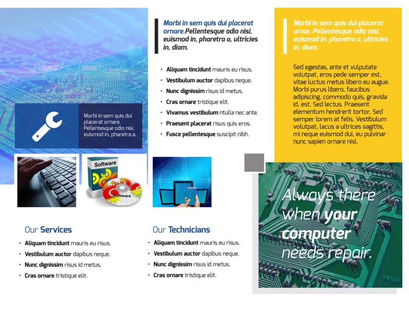 Classic Computer Repair TriFold Brochure Template