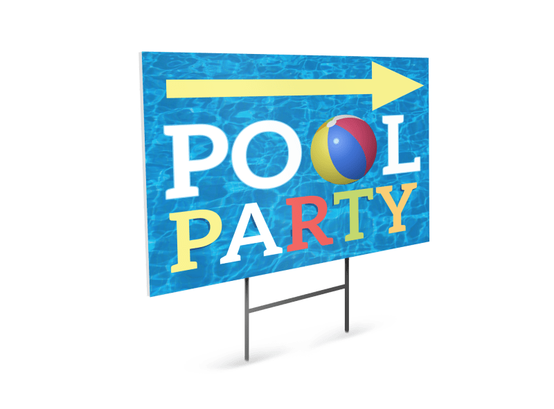 Basic Pool Party Yard Sign Template