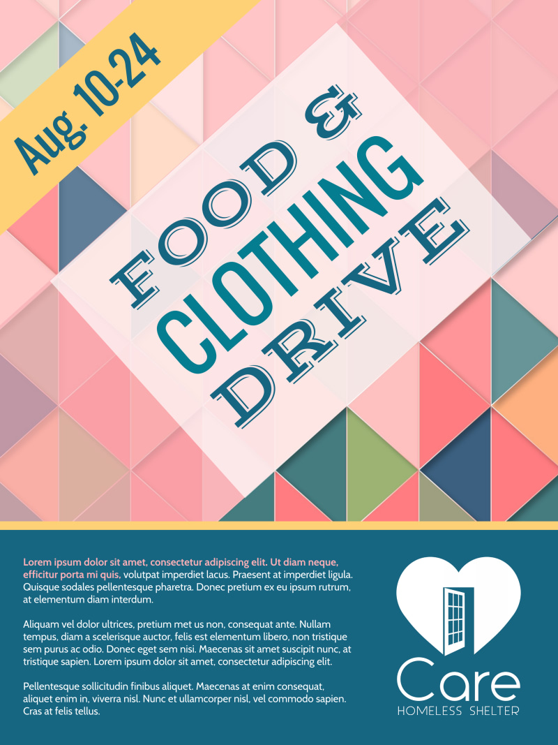 Food & Clothing Drive Poster Template