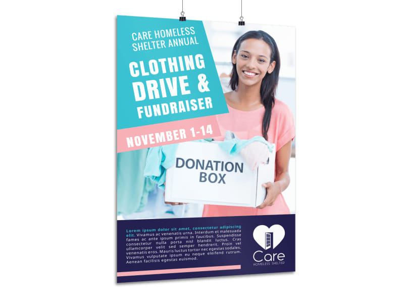 Clothing Drive Fundraiser Poster Template