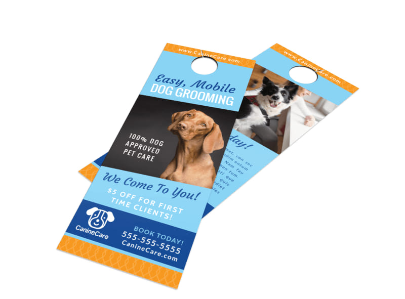 Special Dog Grooming Door Hanger Template