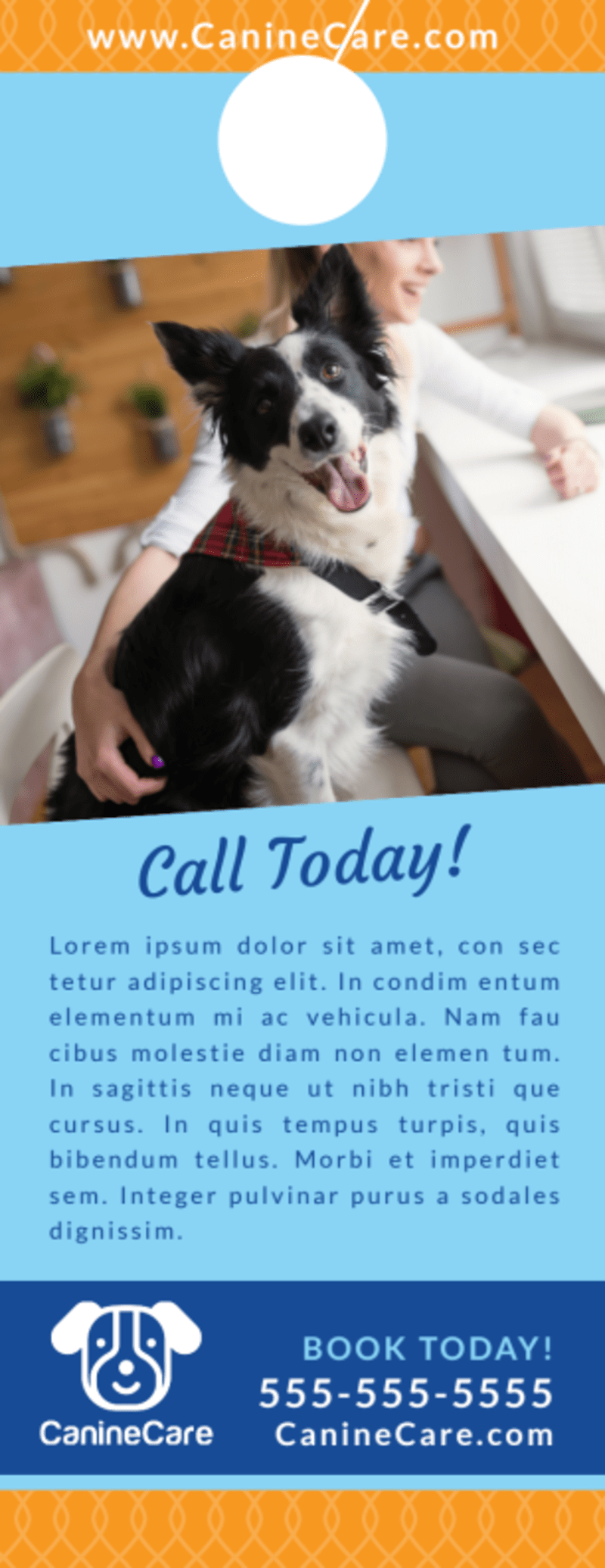 Special Dog Grooming Door Hanger Template