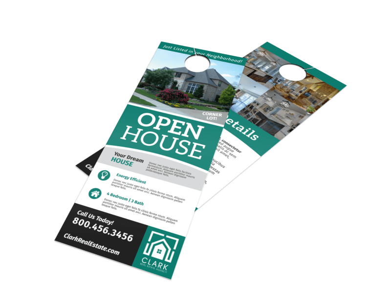 Stylish Open House Door Hanger Template | MyCreativeShop
