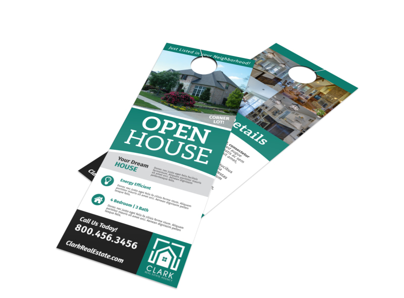 Stylish Open House Door Hanger Template
