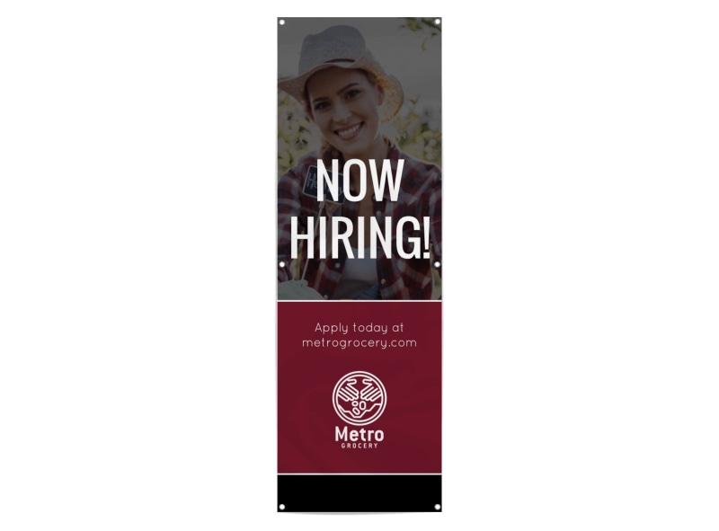 Black &amp; Red Now Hiring Banner Template | MyCreativeShop