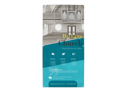 Blue Church Banner