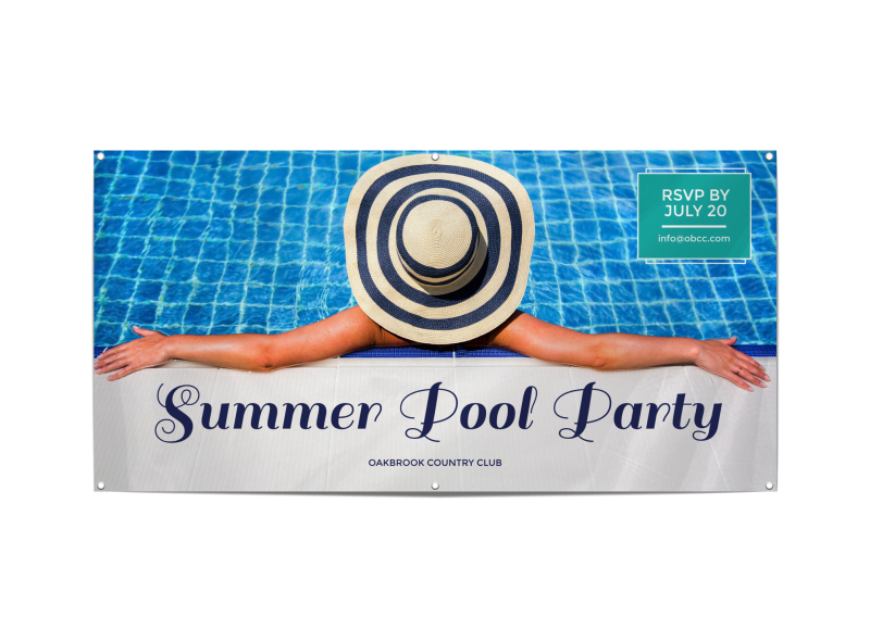 Summer Pool Party Banner Template