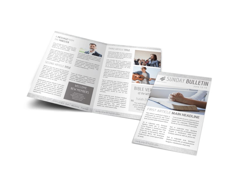 Simple Church Bulletin Template MyCreativeShop