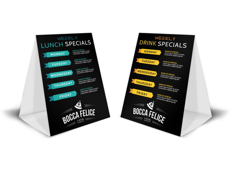 Weekly Lunch Specials Table Tent Template