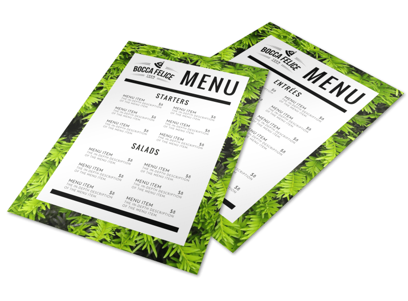 Leaf Restaurant Menu Template