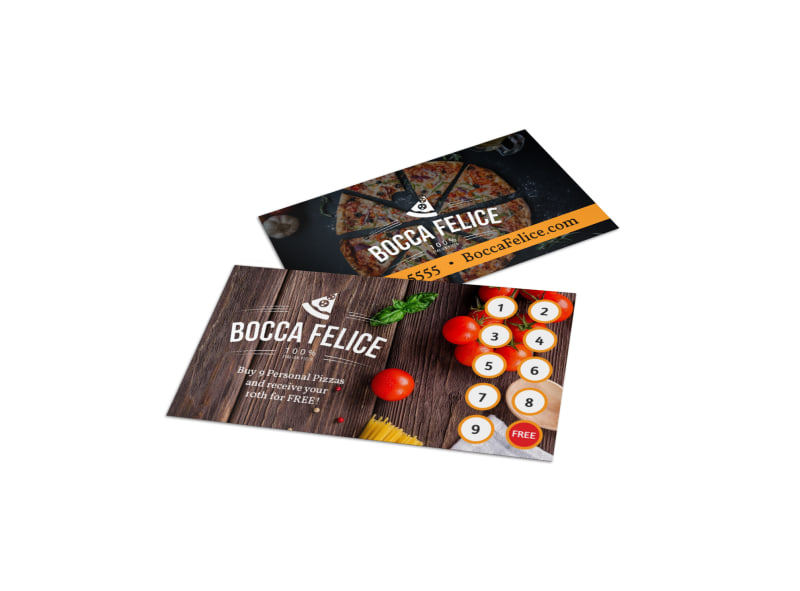 italian restaurant loyalty punch card template