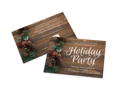 Holiday Party Invitation Card Template preview