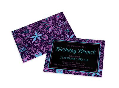 Birthday Brunch Invitation Card Template preview