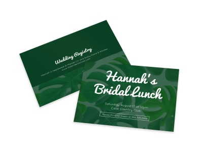 Bridal Lunch Invite Card Template preview