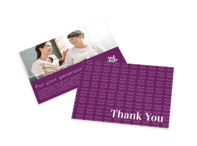 Purple Thank You Card Template preview