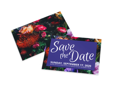 Floral Save The Date Card Template preview