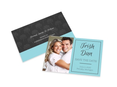 Teal Save The Date Card Template preview