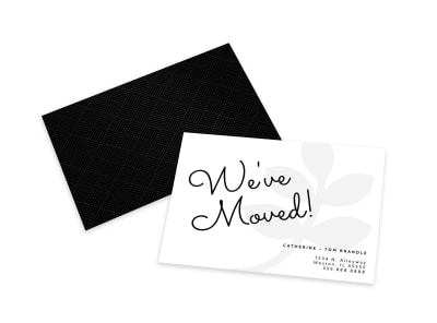 Black & White We've Moved Card Template preview