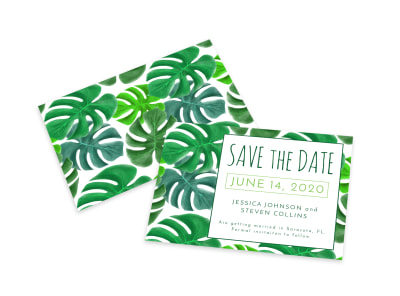 Green Save The Date Card Template preview