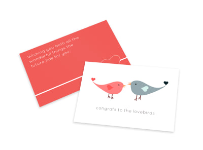 Wedding Lovebirds Card Template preview