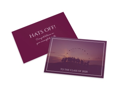 Graduation Hats Off Card Template preview