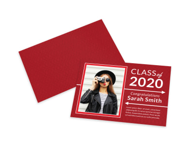 Red Graduation Card Template preview