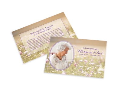 Floral Loving Memory Card Template preview
