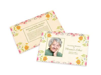 Loving Memory Flower Card Template preview