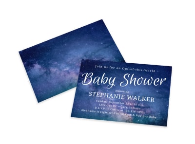 Baby Shower Galaxy Card Template preview