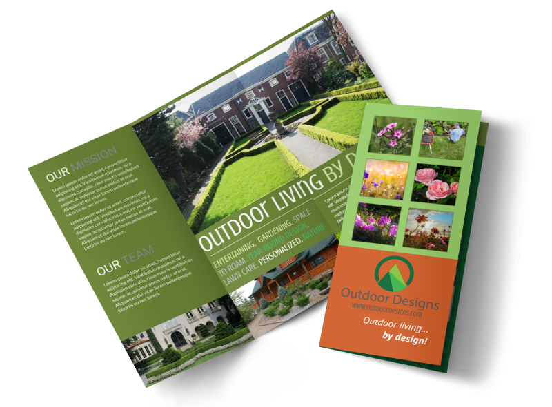 Outdoor Living Design Tri-Fold Brochure Template | MyCreativeShop