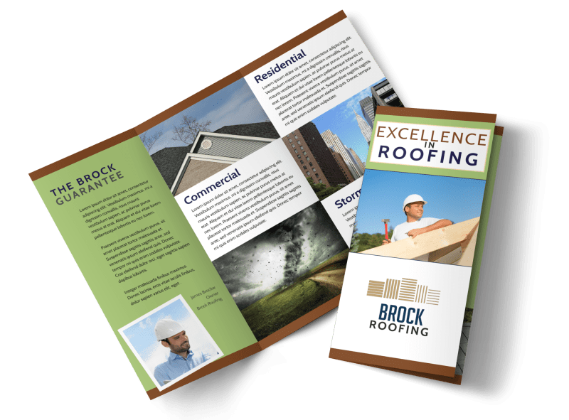 Simple Roofing TriFold Brochure Template