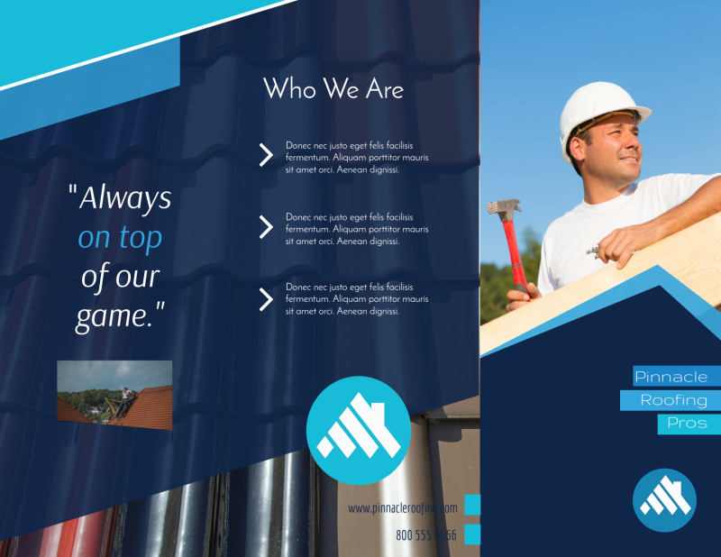 Clean Roofing TriFold Brochure Template