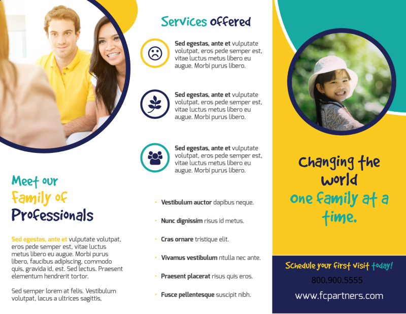 Counseling Family Tri-Fold Brochure Template