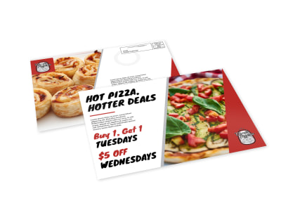 Hot Pizza Restaurant EDDM Postcard Template preview