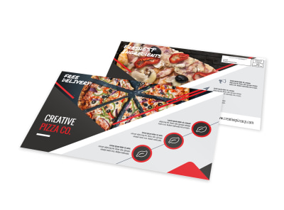 Creative Pizza Restaurant EDDM Postcard Template preview