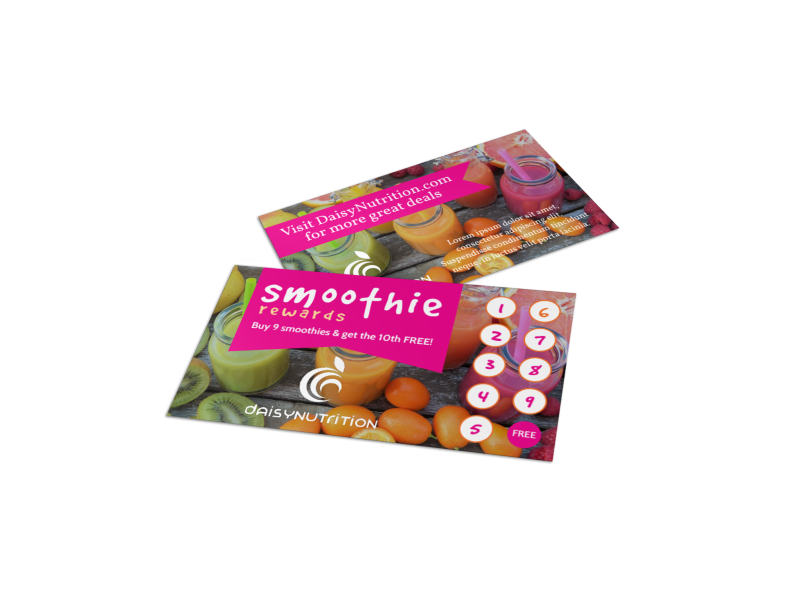 Smoothie Rewards Punch Card Template