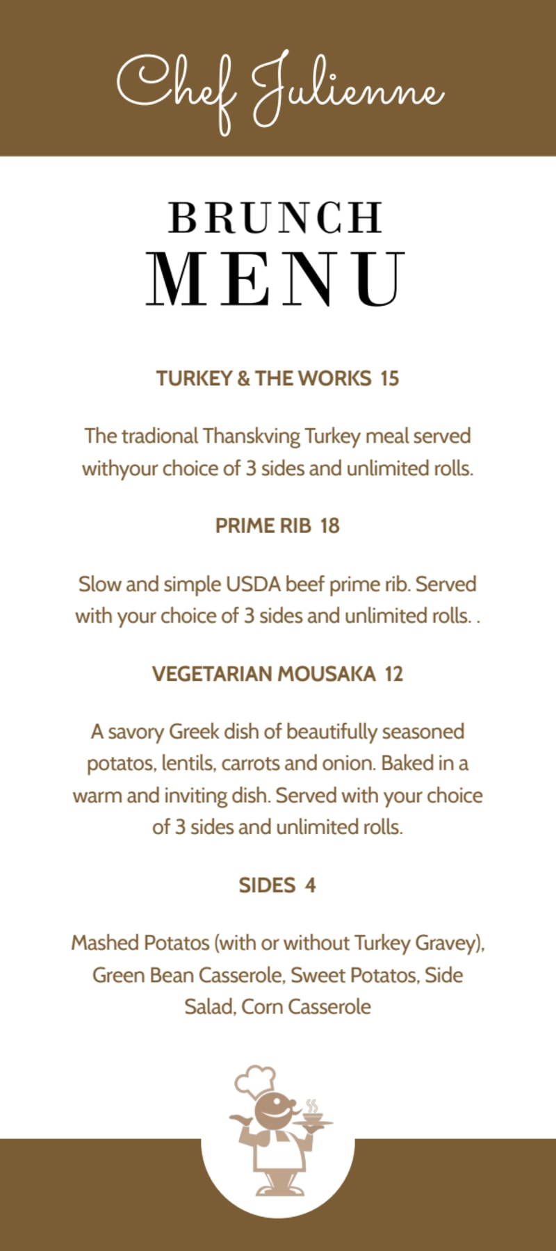 Brunch Signature Menu Template