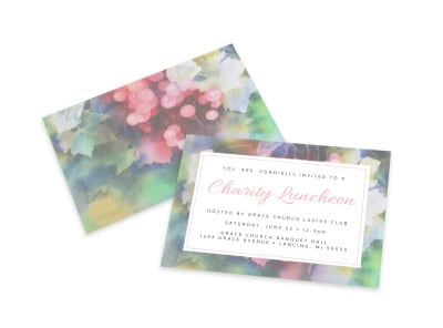 Floral Charity Invitation Card Template preview