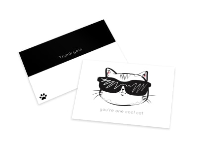 Cat Thank You Card Template preview